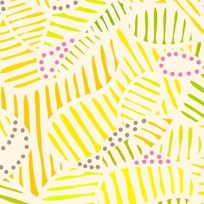 Swirly organic line shapes radiant yellow (large)