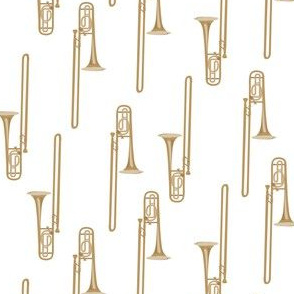 trombone on white - vertical