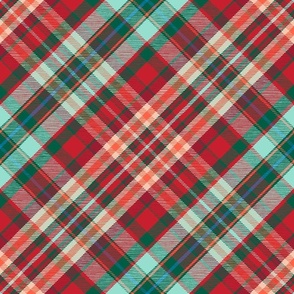 Christmas plaid with a tropical touch - diagonal