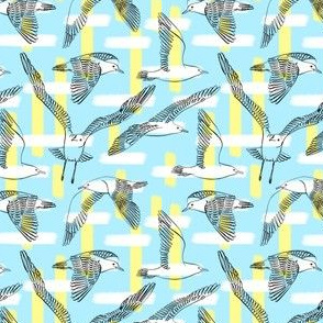 Seagulls (Light Blue Background) – SMALL SCALE