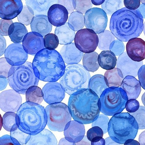 watercolour dots royal blue-purple