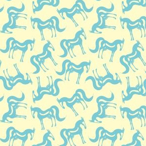 The Essence of a Horse Scattered Pattern (Cream and Blue) – Small Scale
