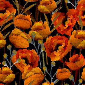 Genevieve floral (orange)