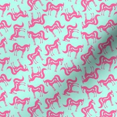 The Essence of a Horse Scattered Pattern (Mint and Hot Pink) – Small Scale