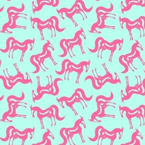 The Essence of a Horse Scattered Pattern (Mint and Hot Pink) – Small Scale