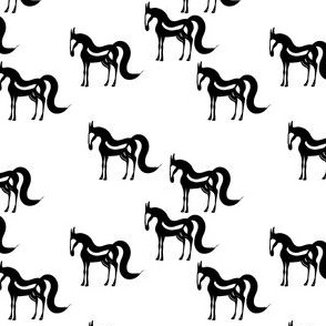 The Essence of a Horse One-Way Pattern (Black and White) – Small Scale