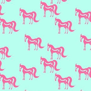 The Essence of a Horse One-Way Pattern (Mint and Hot Pink) – Small Scale