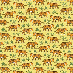 Jungle Tiger on Yellow Smaller 1,5 inch