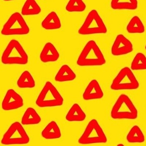 red triangles on yellow