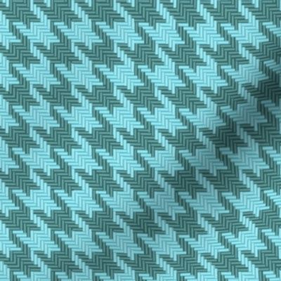Teal and Turquoise Houndstooth Plaid
