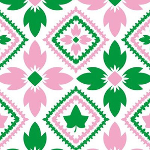 Pink and Green with Ivy detail