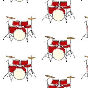 Red Drum Set White 
