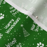 Christmas Dog Sayings - Green