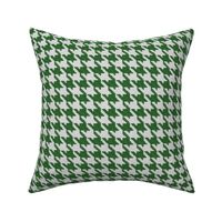 Forest Green and White Houndstooth Plaid