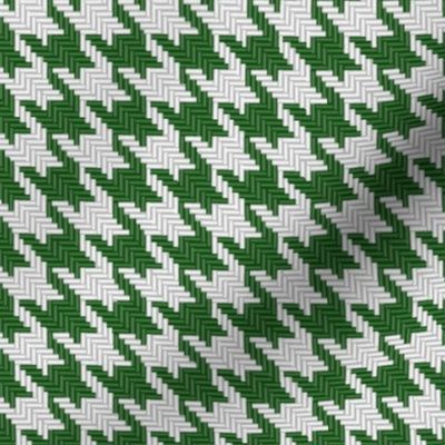 Forest Green and White Houndstooth Plaid