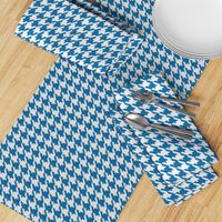 Blue and White Houndstooth Plaid