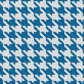 Blue and White Houndstooth Plaid