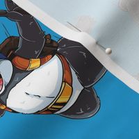 Endangered Skydiving Panda on Blue