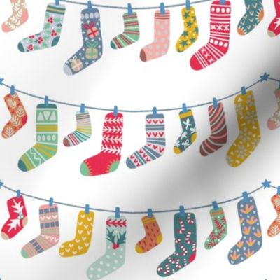 White Christmas socks, stockings, holiday new year gift