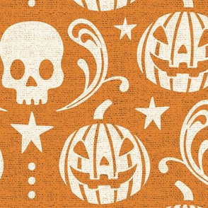 Haunted Pumpkin Patch - Orange Ivory Large Scale