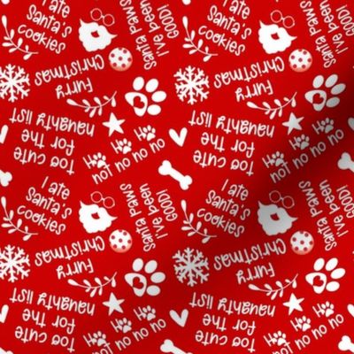 Christmas Dog Sayings - Red