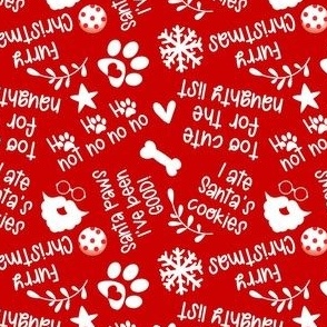 Christmas Dog Sayings - Red