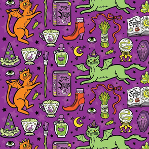 Devilish Kittens in Purple  {large}