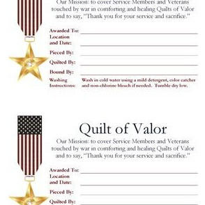 Quilts Of Valor Labels Fabric, Wallpaper and Home Decor | Spoonflower