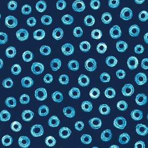 batik donut polkadots in bright blue