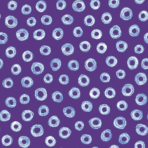 batik donut polkadots - light blue on purple