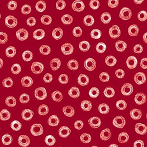 batik donut polkadots -  cranberry red