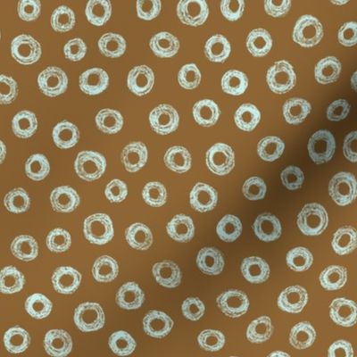 batik donut polkadots - antique blue on tan