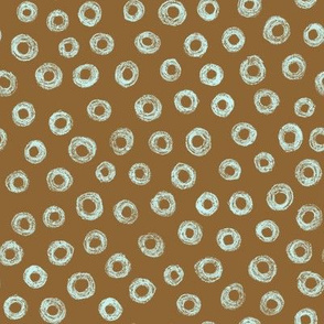 batik donut polkadots - antique blue on tan