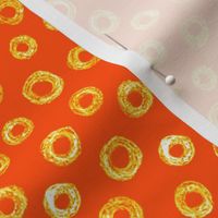 batik donut polkadots - yellow on solar orange