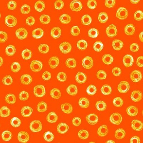 batik donut polkadots - yellow on solar orange