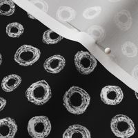 batik donut polkadots - white on black