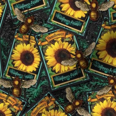 Sunflower Seeds Packets with Bees