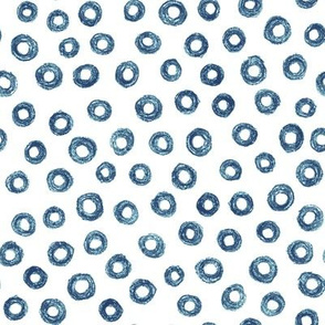 crayon donut polkadots in navy blue