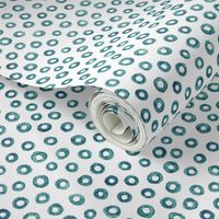 crayon donut polkadots - teal