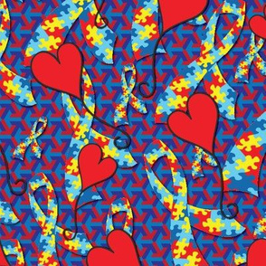 Autism Ribbons and Hearts