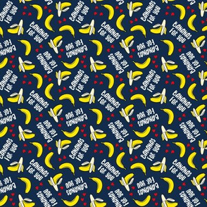 (small scale) bananas for you - dark blue - banana valentines - LAD19BS