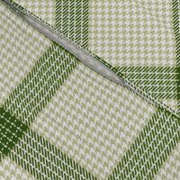 Houndstooth Checkerboard Plaid in Taupe Brown and Olive Green