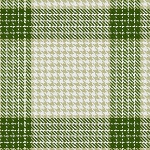 Houndstooth Checkerboard Plaid in Taupe Brown and Olive Green