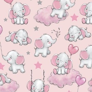 Baby Elephants Pink