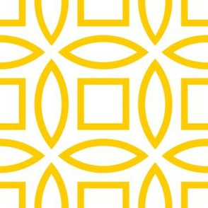 Geometric Pattern: Intersect Outline: White/Yellow
