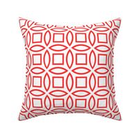 Geometric Pattern: Intersect Outline: White/Red 