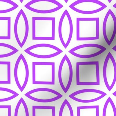 Geometric Pattern: Intersect Outline: White/Purple