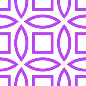 Geometric Pattern: Intersect Outline: White/Purple