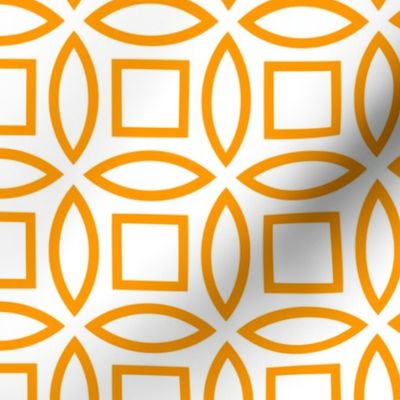 Geometric Pattern: Intersect Outline: White/Orange