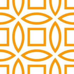 Geometric Pattern: Intersect Outline: White/Orange